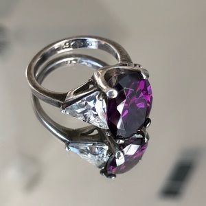 925 Stamped Amethyst Ring Size 7 1/2 Preloved